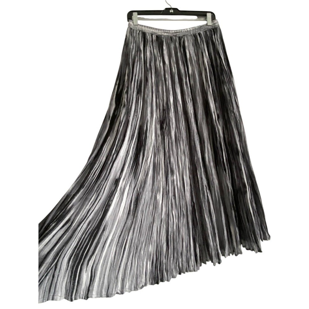 3/$25 Sara‎ Studio Long Wide Maxi Skirt Black Gray M